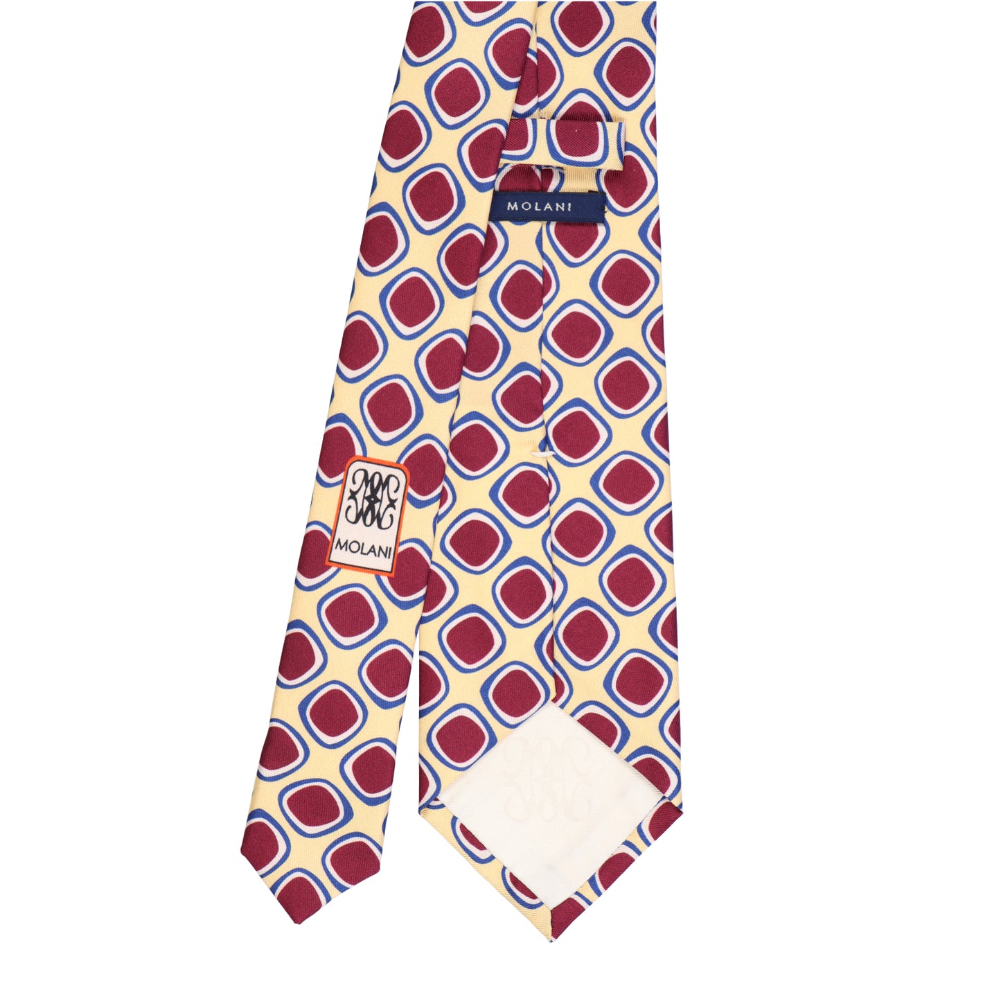 Krawatte - Quadro di seta – die Kunst präziser Eleganz - Giallo vaniglia & blu