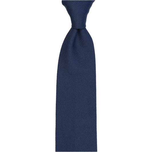 Krawatte - Grenadine uni fine -blu