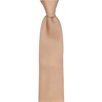 Krawatte - Grenadine uni fine – Beige