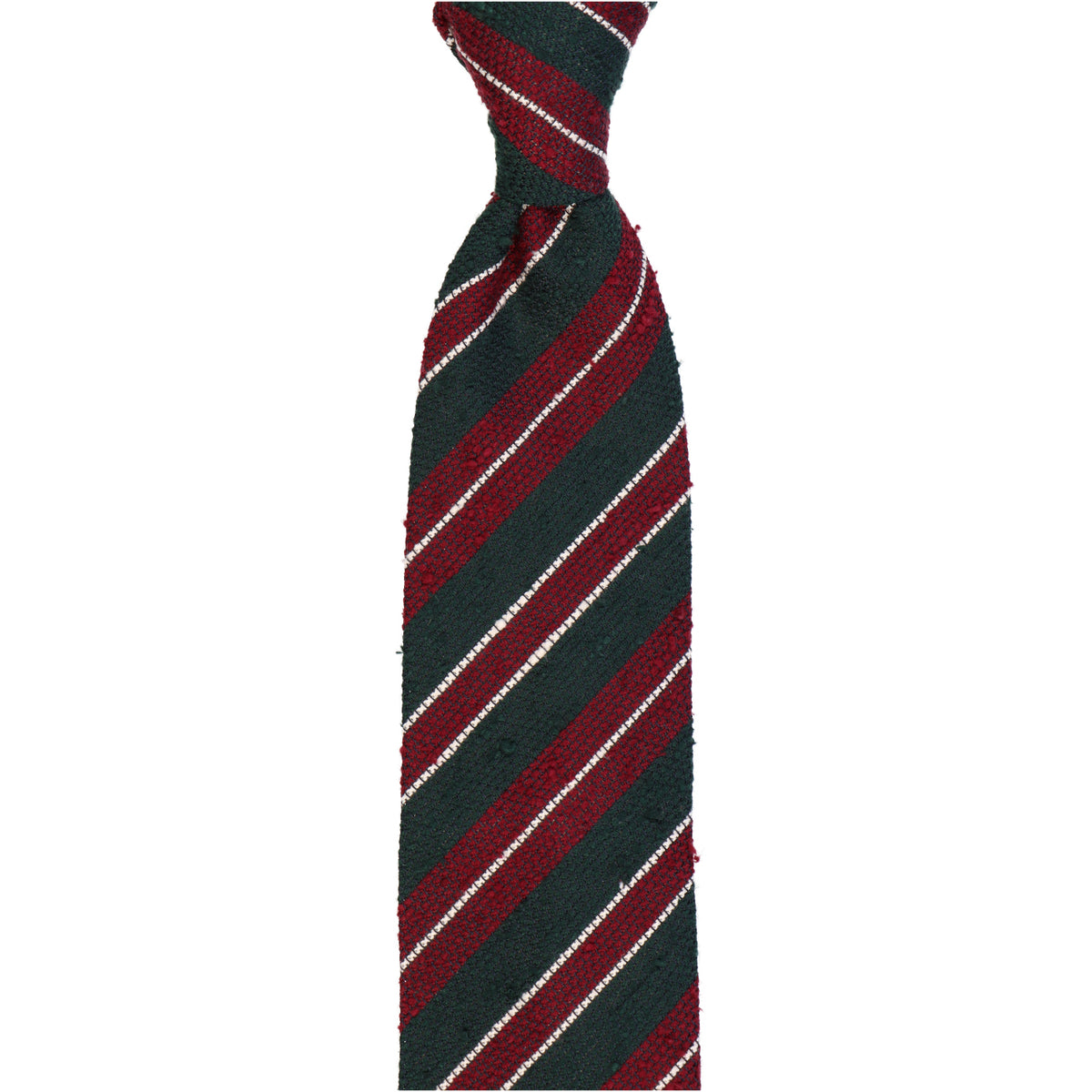 Krawatte - Grenadine riga - Oxford Verde bosco e bordeaux