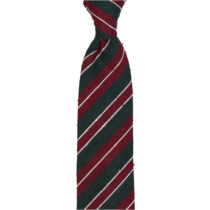 Krawatte - Grenadine riga - Oxford Verde bosco e bordeaux