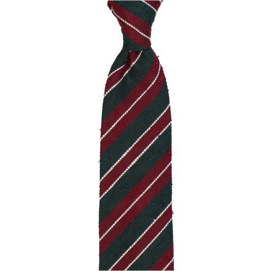 Krawatte - Grenadine riga - Oxford Verde bosco e bordeaux