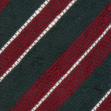 Krawatte - Grenadine riga - Oxford Verde bosco e bordeaux