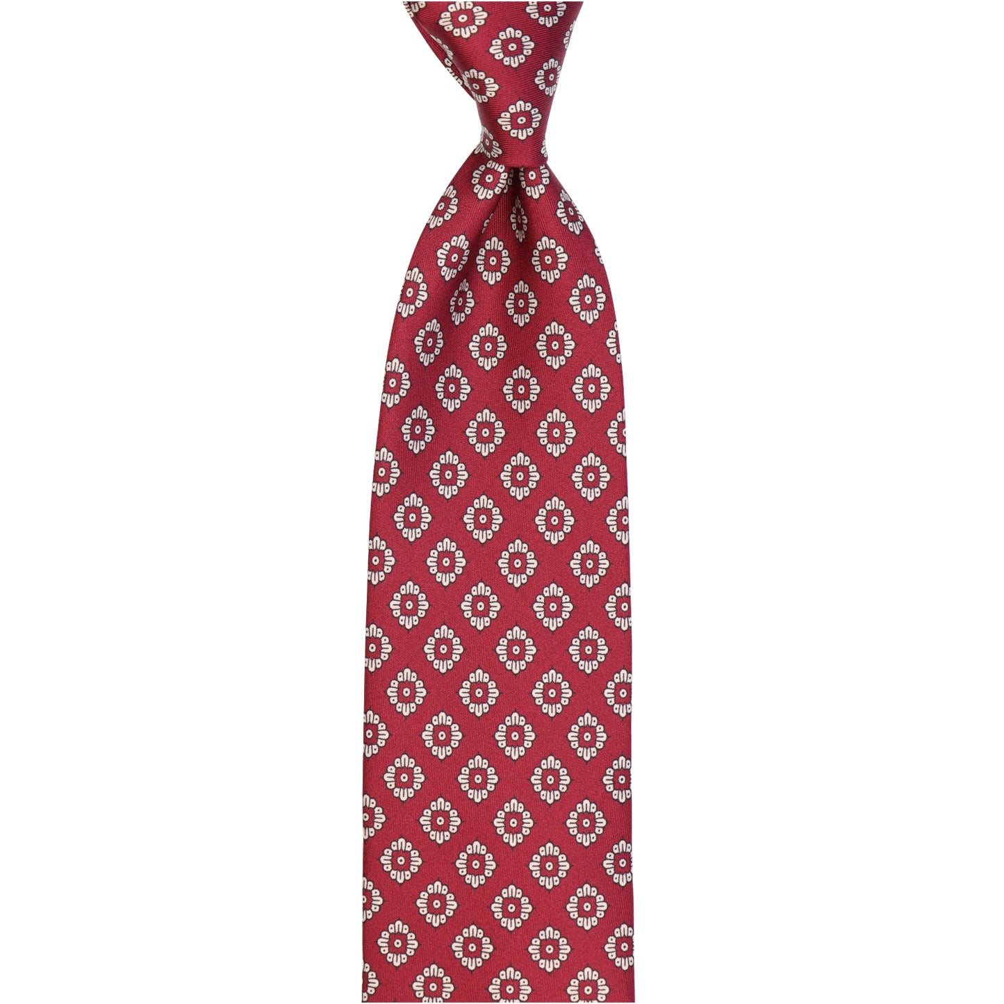 Symmetrisches Blütenmotiv  maison fiore - Rosso castagna & bianco