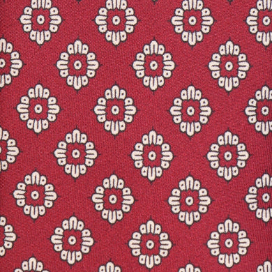 Symmetrisches Blütenmotiv  maison fiore - Rosso castagna & bianco