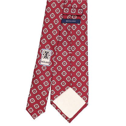 Symmetrisches Blütenmotiv  maison fiore - Rosso castagna & bianco