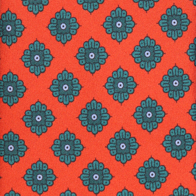 Symmetrisches Blütenmotiv  maison fiore - Terracotta & petrolio