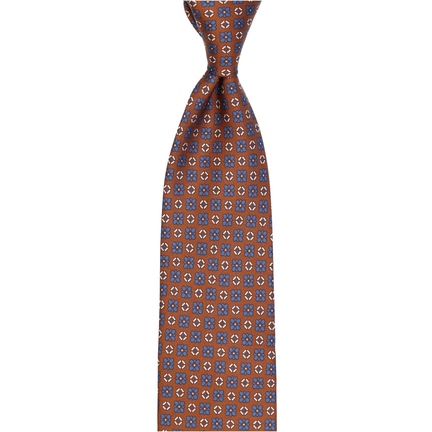 Luxuriöses Blütenmotiv  Fiore di Como - Marrone cognac & blu