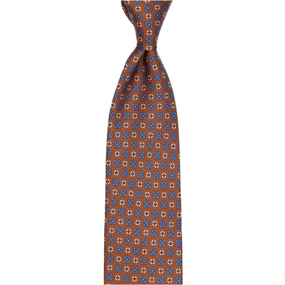 Luxuriöses Blütenmotiv  Fiore di Como - Marrone cognac & blu