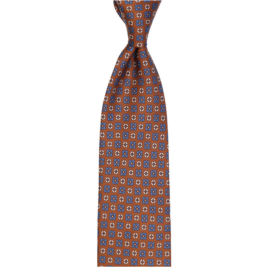 Luxuriöses Blütenmotiv  Fiore di Como - Marrone cognac & blu