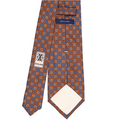 Luxuriöses Blütenmotiv  Fiore di Como - Marrone cognac & blu