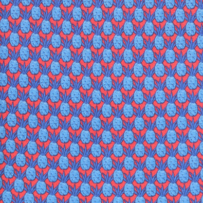 Ananas Motiv Tropical Elegance - Blu & rosso corallo