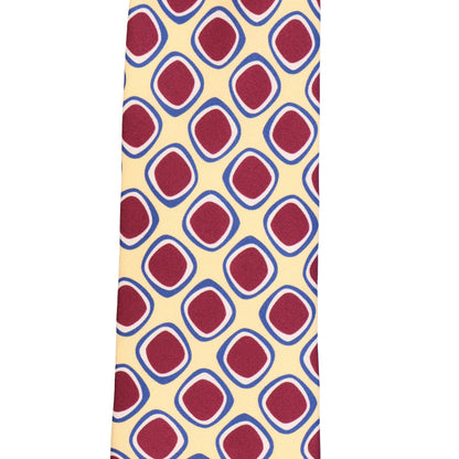 Krawatte - Quadro di seta – die Kunst präziser Eleganz - Giallo vaniglia & blu