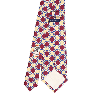 Krawatte - Quadro di seta – die Kunst präziser Eleganz - Giallo vaniglia & blu