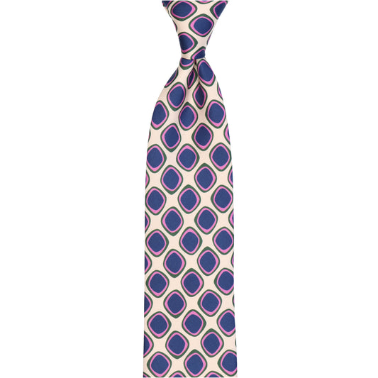 Krawatte - Quadro di seta – die Kunst präziser Eleganz - Crema con viola