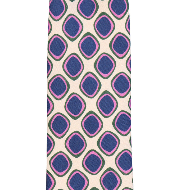 Krawatte - Quadro di seta – die Kunst präziser Eleganz - Crema con viola