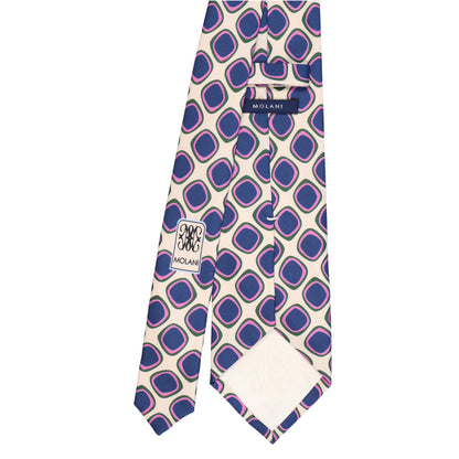 Krawatte - Quadro di seta – die Kunst präziser Eleganz - Crema con viola