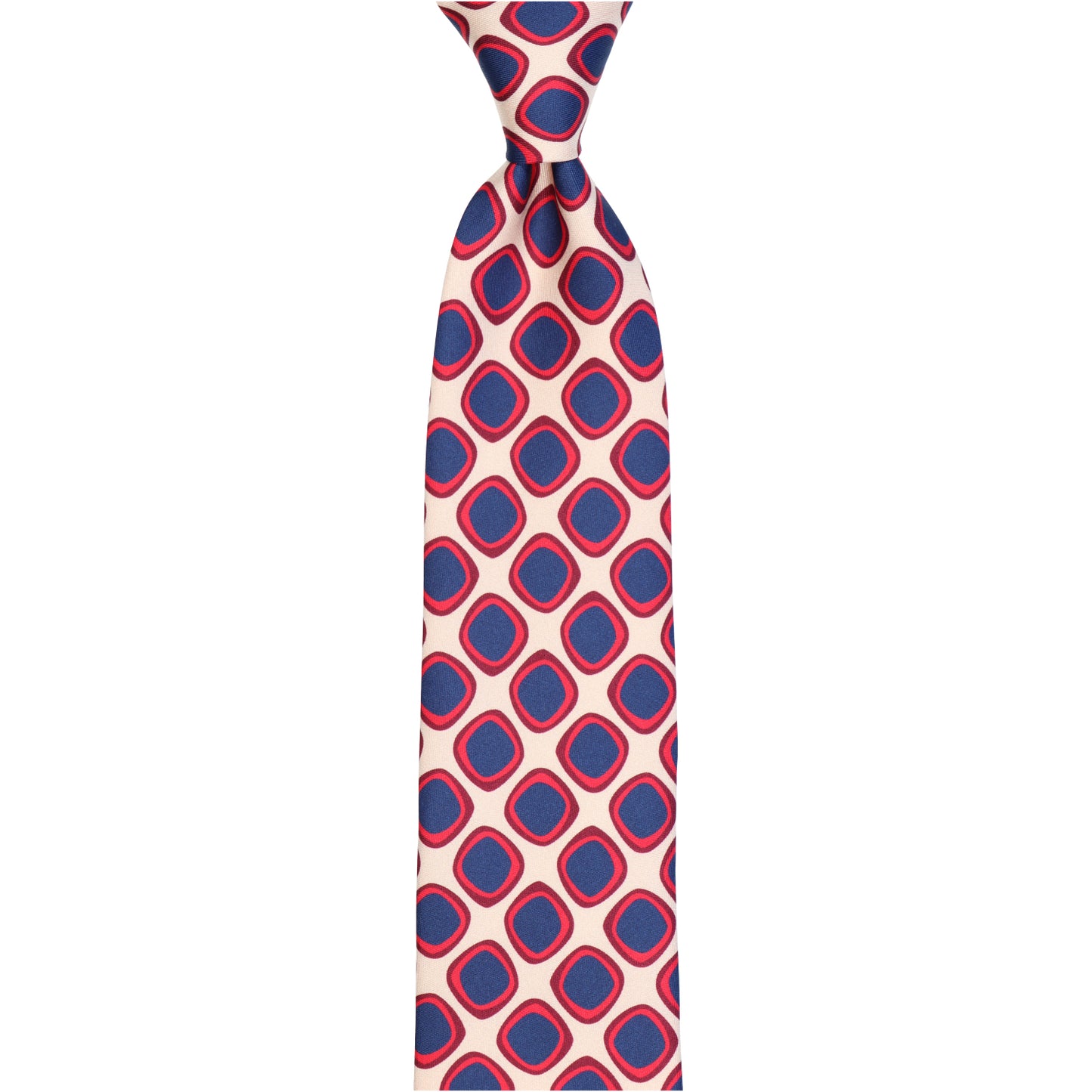 Krawatte - Quadro di seta – die Kunst präziser Eleganz - Crema con blu