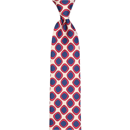 Krawatte - Quadro di seta – die Kunst präziser Eleganz - Crema con blu