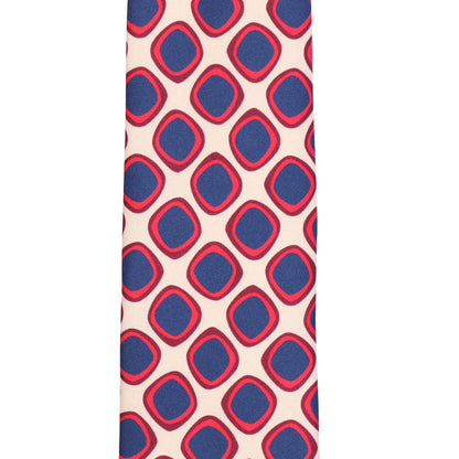 Krawatte - Quadro di seta – die Kunst präziser Eleganz - Crema con blu