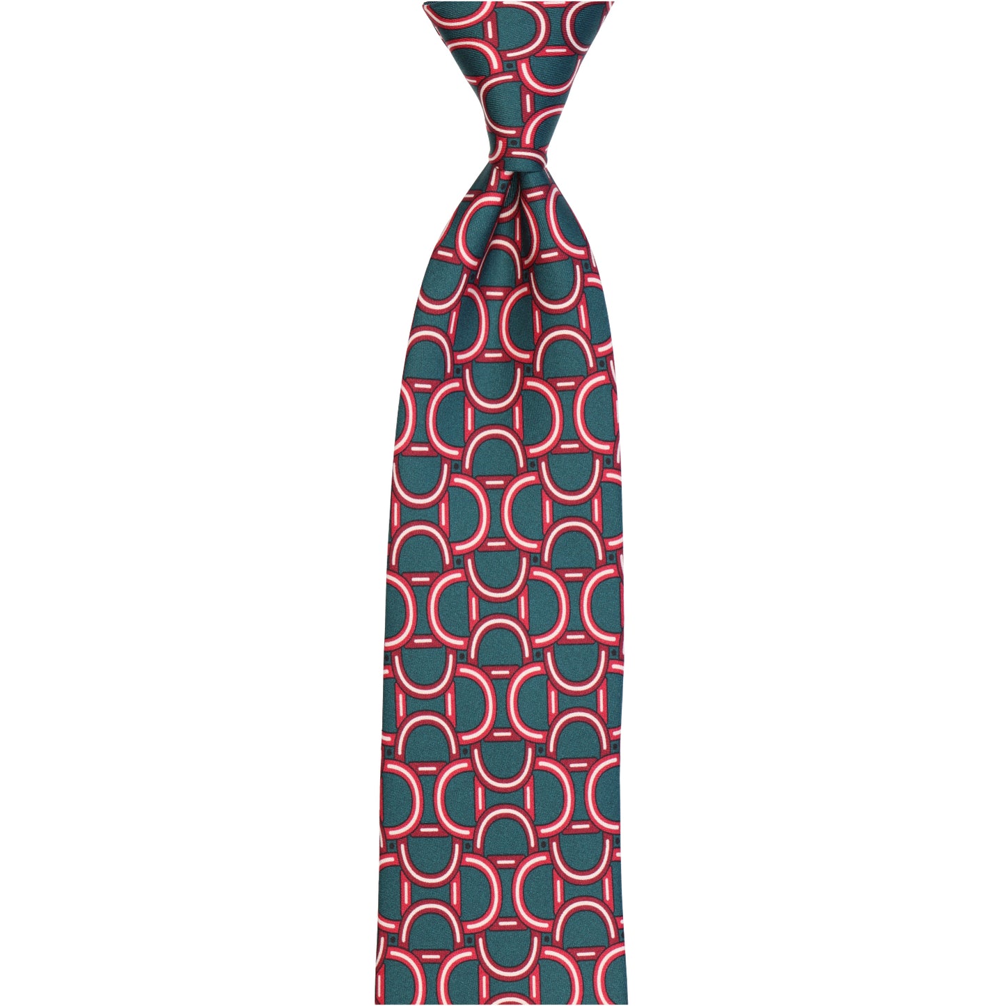 Krawatte - Arco sella – Eleganz der Form in Bewegung - Petrolio con rosso