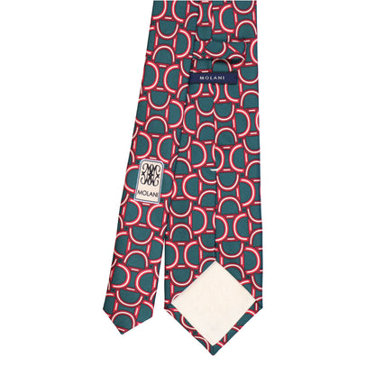 Krawatte - Arco sella – Eleganz der Form in Bewegung - Petrolio con rosso