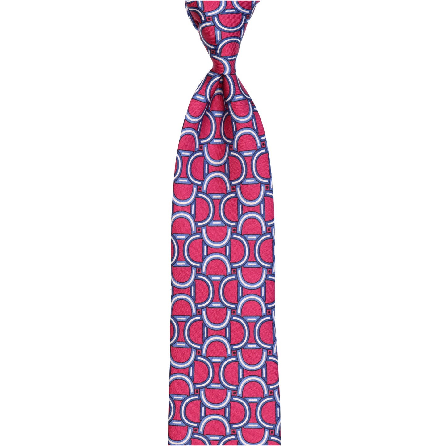 Krawatte - Arco sella – Eleganz der Form in Bewegung - Lampone con blu