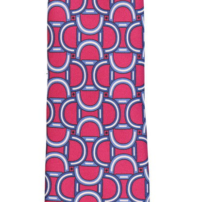 Krawatte - Arco sella – Eleganz der Form in Bewegung - Lampone con blu