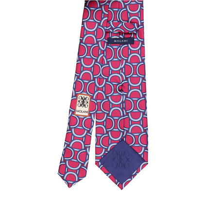 Krawatte - Arco sella – Eleganz der Form in Bewegung - Lampone con blu