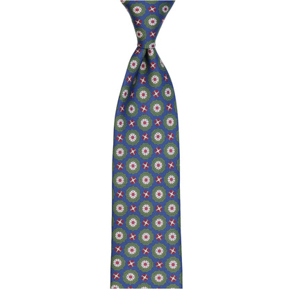 Krawatte - Fiore Reale – Luxus der Tradition neu belebt -Blu reale con verde