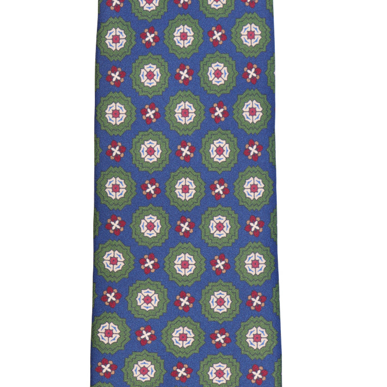 Krawatte - Fiore Reale – Luxus der Tradition neu belebt -Blu reale con verde