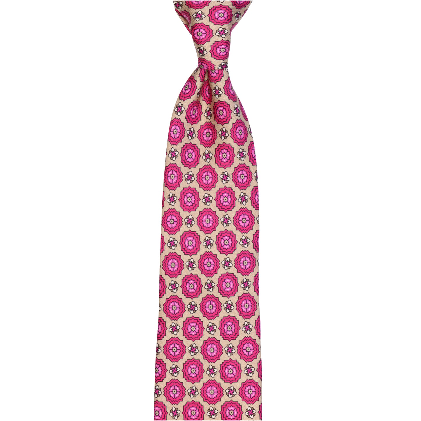 Krawatte - Fiore Reale – Luxus der Tradition neu belebt - Sabbia con magenta