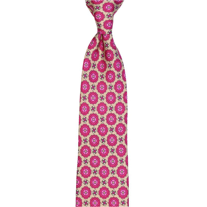 Krawatte - Fiore Reale – Luxus der Tradition neu belebt - Sabbia con magenta