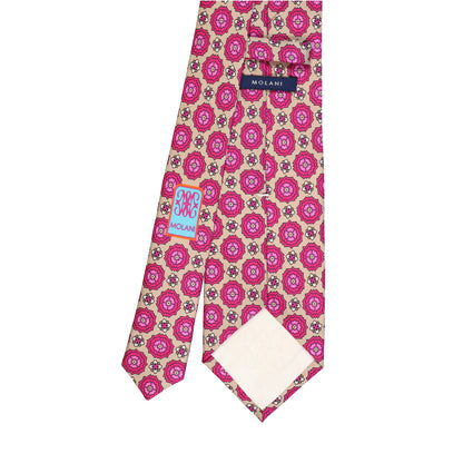 Krawatte - Fiore Reale – Luxus der Tradition neu belebt - Sabbia con magenta